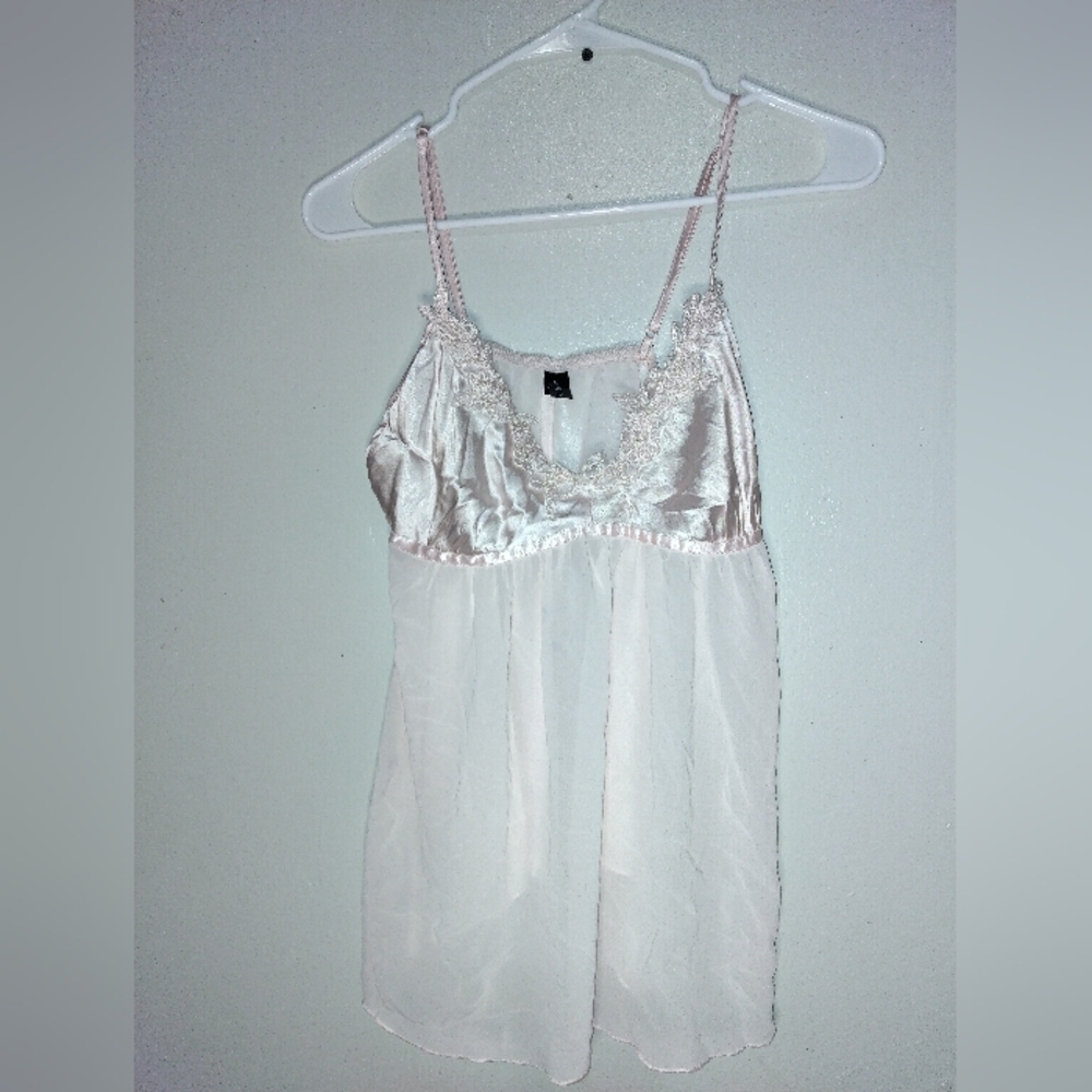 Ambrielle White Lace Trim Chemise
